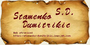 Stamenko Dumitrikić vizit kartica